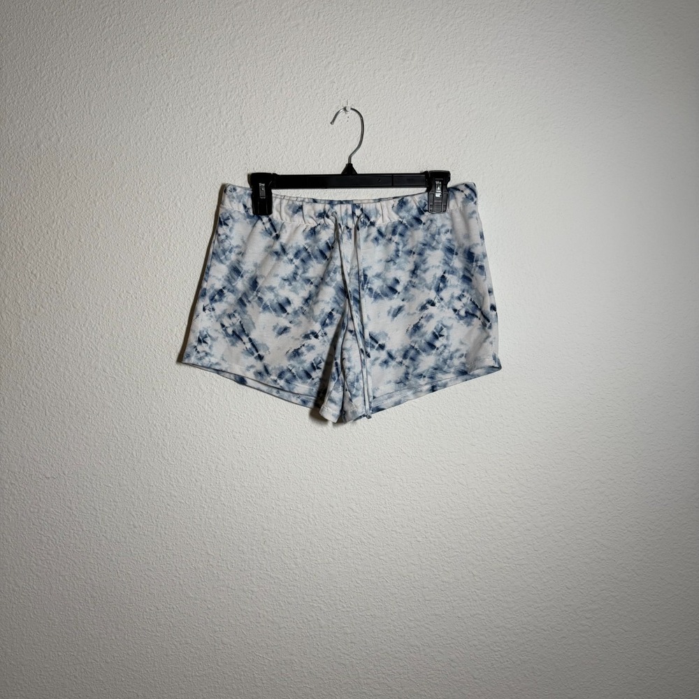 Lucky Brand Pajama Shorts Womens XS Blue White Tie Dye Print Stretch Sleepwear